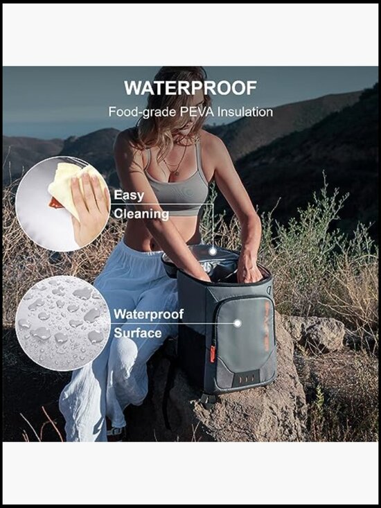 Insulated Backpack Cooler Leak Proof Lightweight Thermal Bag Camping Beach